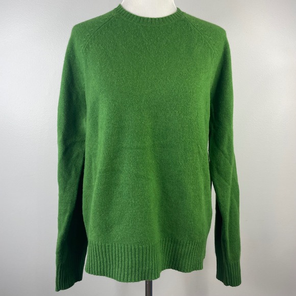 J.Crew Sweaters - J.Crew Womens Green 100% Lambswool Crewneck Raglan Sweater 70762 Size L